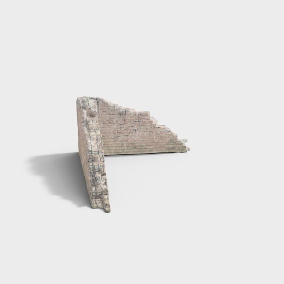 Weathered Brick Wall 3D model