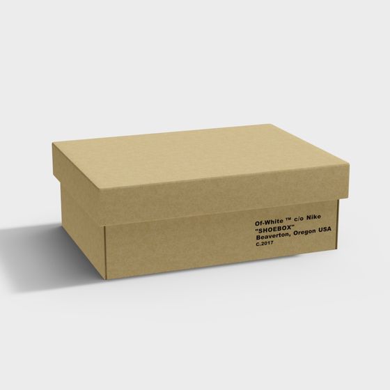 Realistic Cardboard Shoe Box 3D model