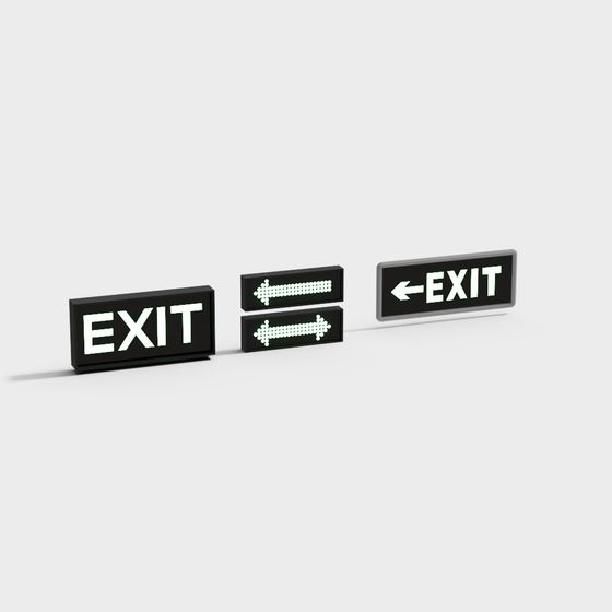 High-Detail EXIT Sign 3D Model
