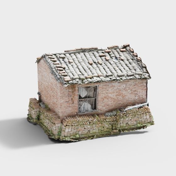 Weathered Small Cottage 3D model