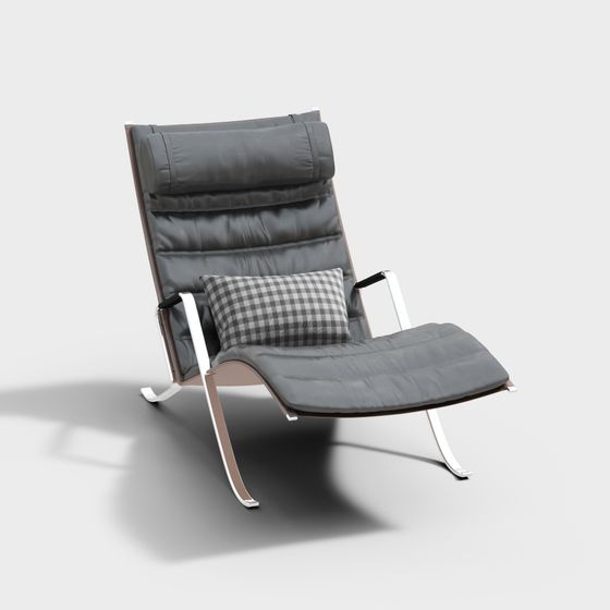 Chic Black Recliner Chair 3D Model for Modern Living