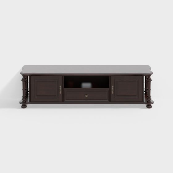 Stylish Low-Poly High-Detail TV Cabinet 3D model