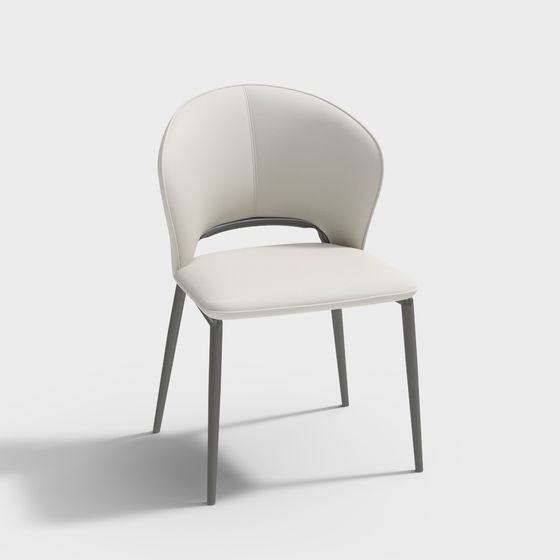 Streamlined Dining Chair 3D model