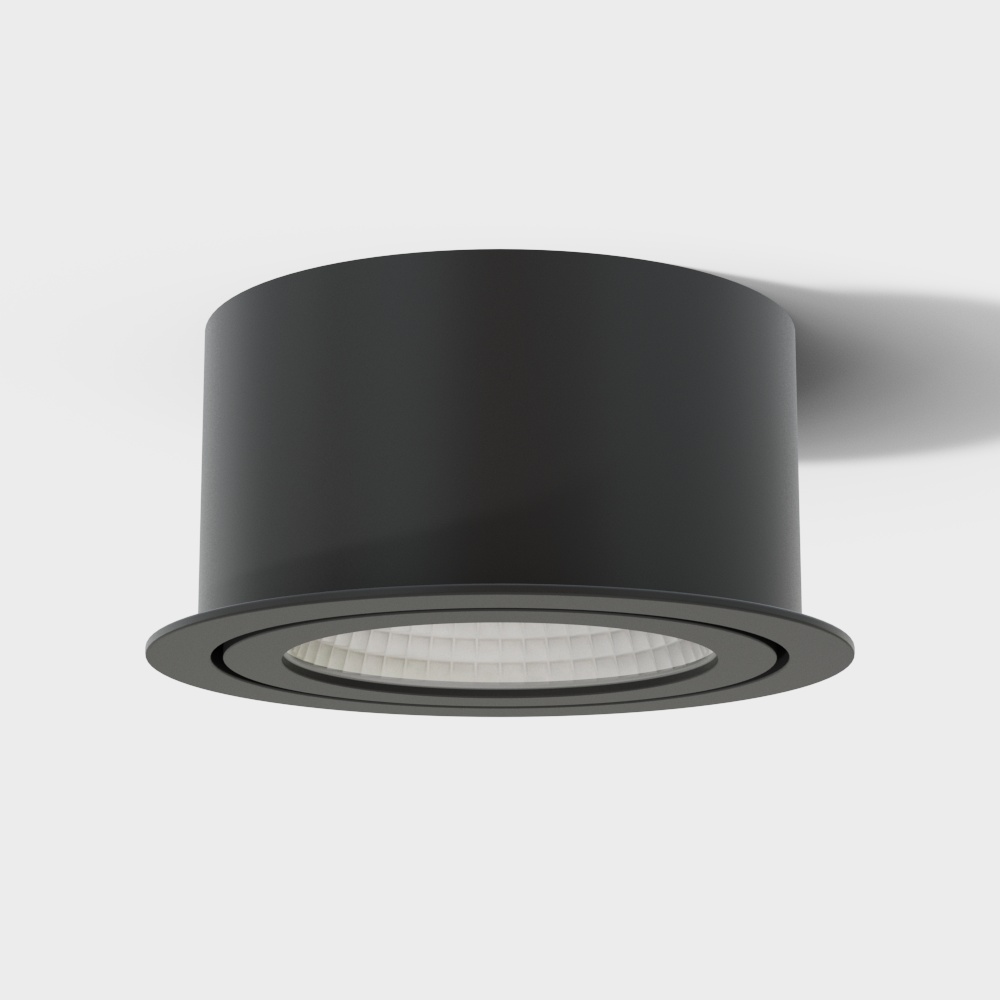 Sleek Tech-Inspired Recessed LED Downlight 3D model