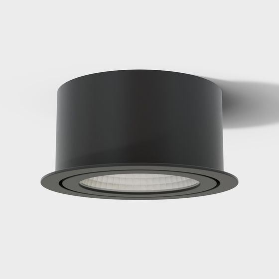 Gray Embedded Cylinder Lamp 3D Model