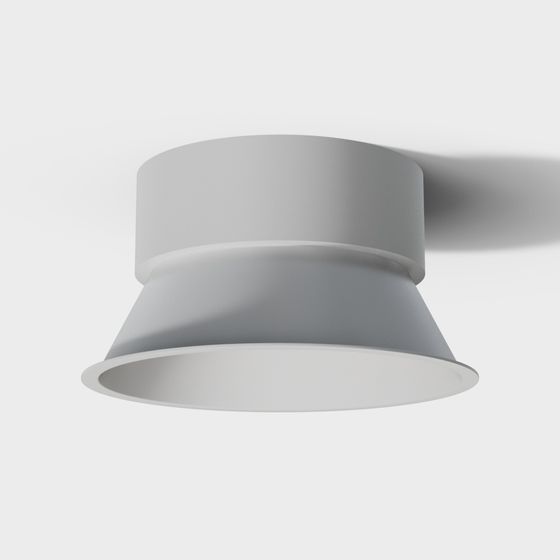 Embedded Cylinder Lamp 3D Model in Gray