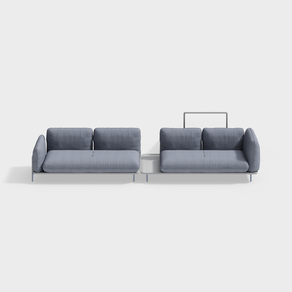 Modern Minimalist 3D Sofa Model – Low-Poly Fabric Design