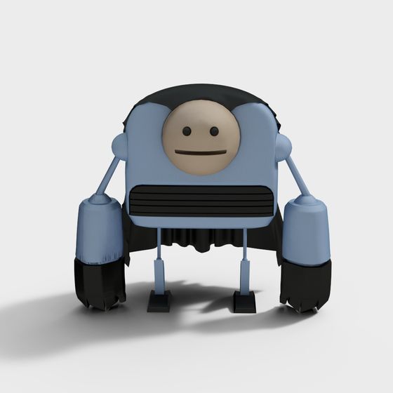 Charming Low-Poly Robot 3D model