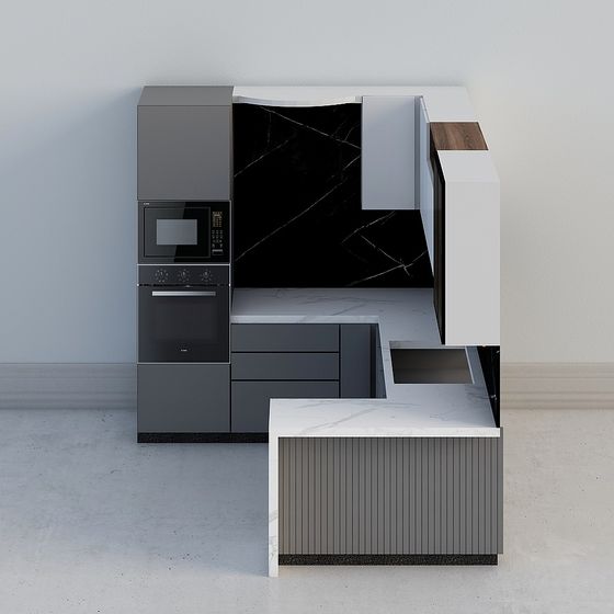 Modern Minimalist Kitchen Design 3D model