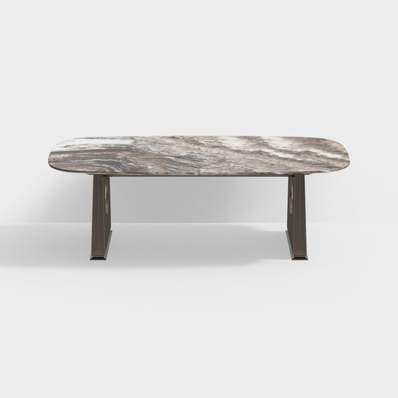 Elegant Marble Dining Table 3D model for Modern Spaces
