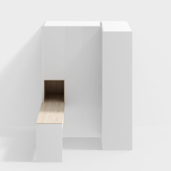 Minimalist Corner Shelf 3D model for Creative Spaces