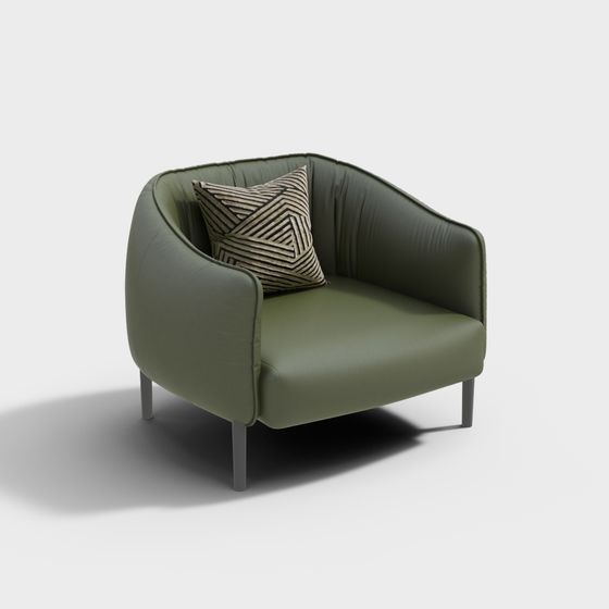 Modern Green Recliner Chair 3D Model for Cozy Spaces
