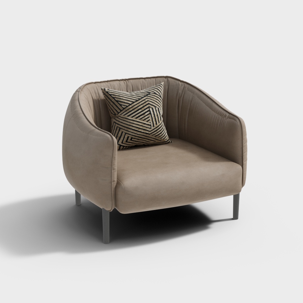 Cozy Curve Sofa 3D model for Modern Interiors