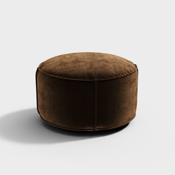 Round Velvet Stool 3D model for Modern Interiors