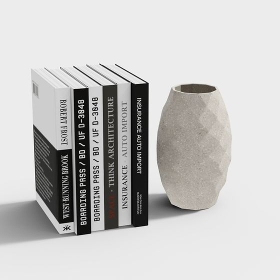 Low Polygon Concrete Vase 3D model