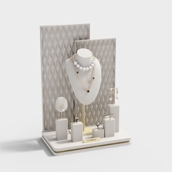Elegant 3D Jewelry Display Stand Model