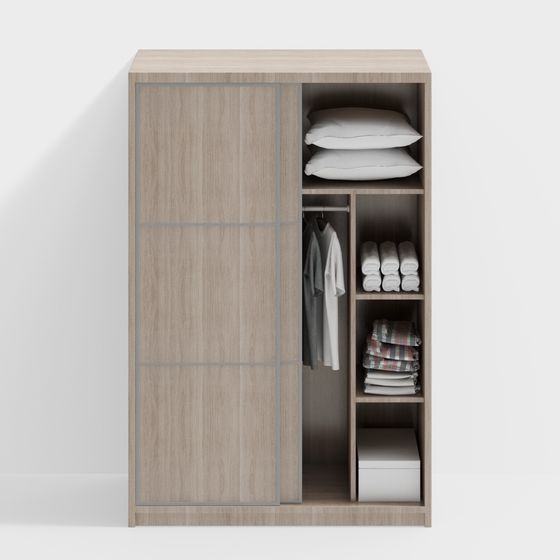 Stylish Low-Polygon Wardrobe 3D model