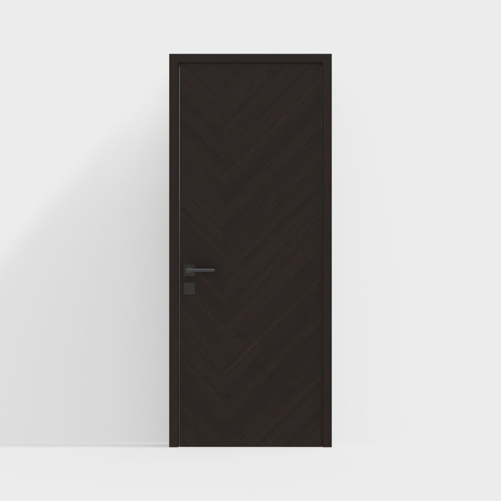 Modern Single-Leaf Wooden Bedroom Door