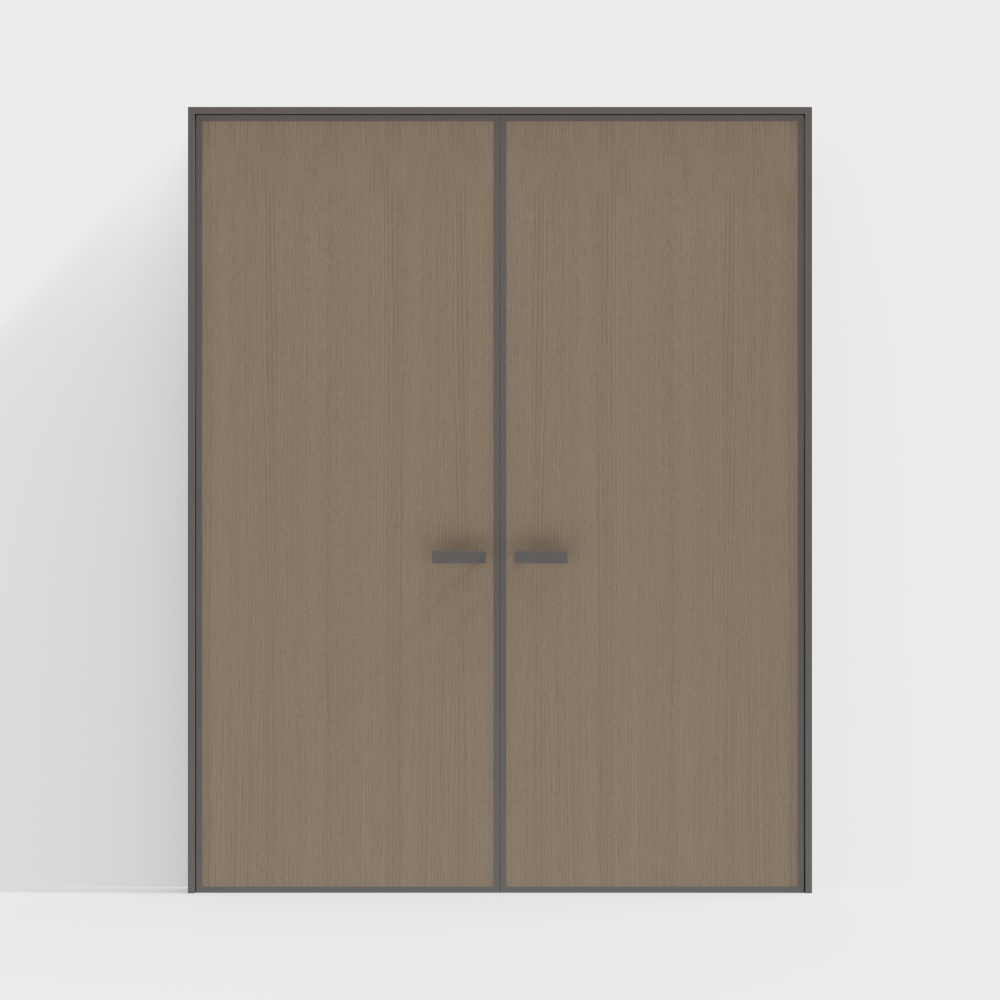 Porte en bois à double battant moderne