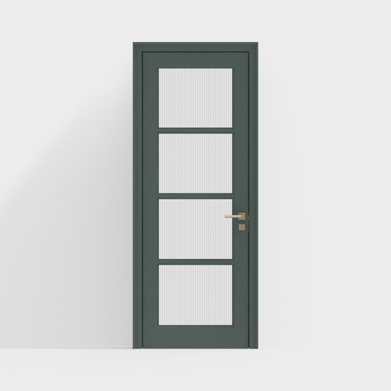 Modern Glass Panel Door 3D model