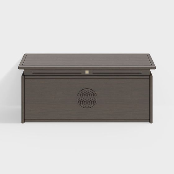 Vintage Wooden Storage Box 3D model