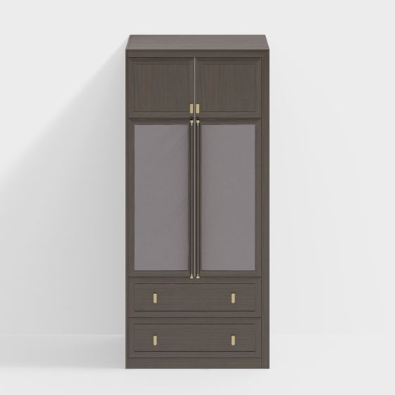 Elegant Low-Poly Wardrobe 3D model for Modern Interiors