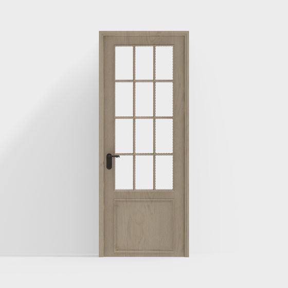 Modern Glass Panel Door 3D model