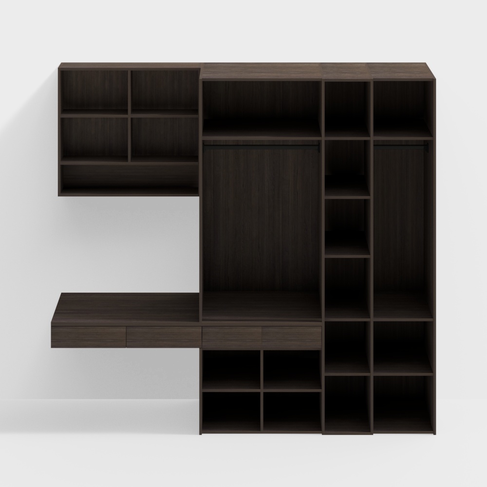 Stylish Urban Storage Unit 3D Model – Modular Wood Design