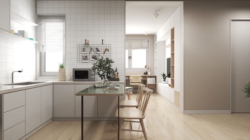 Minimalist Kitchen & Dining Area