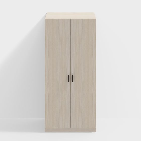 Sleek Wardrobe 3D model for Modern Interiors