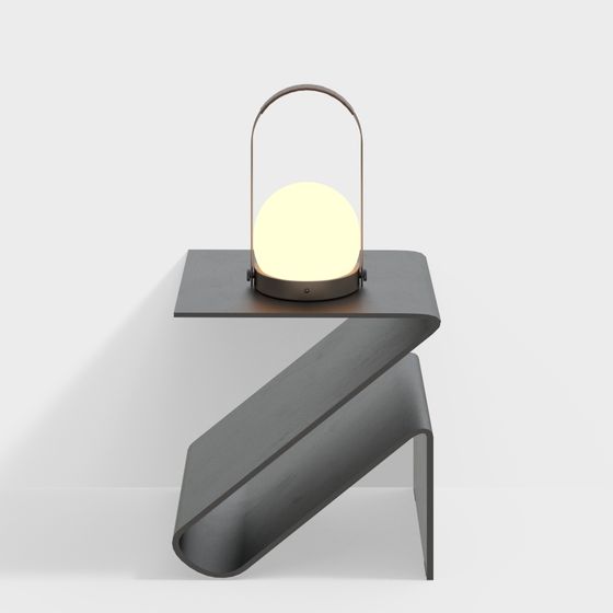 Futuristic Low-Poly Desk Lamp 3D model for Modern Interiors