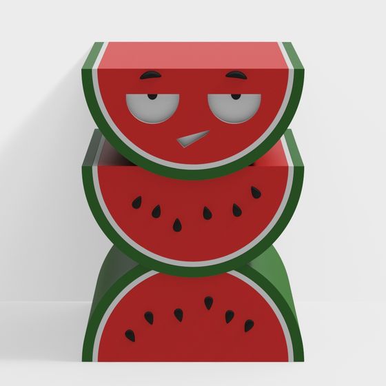 Playful Watermelon Slice Stool 3D model