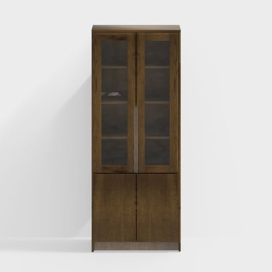 Elegant Low-Poly Bookshelf 3D model