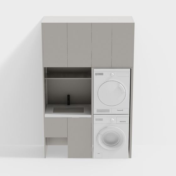 Modern Laundry Room Cabinet 3D model