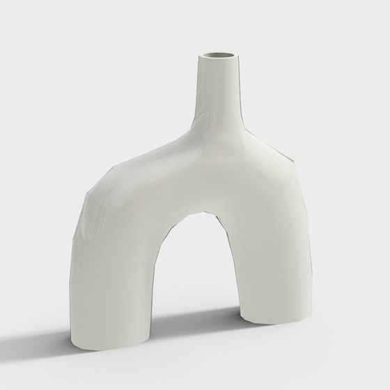 Elegant Streamlined Vase 3D model for Creative Spaces
