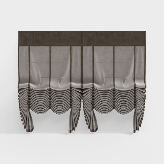 Chic Low-Poly Curtain 3D model for Contemporary Spaces