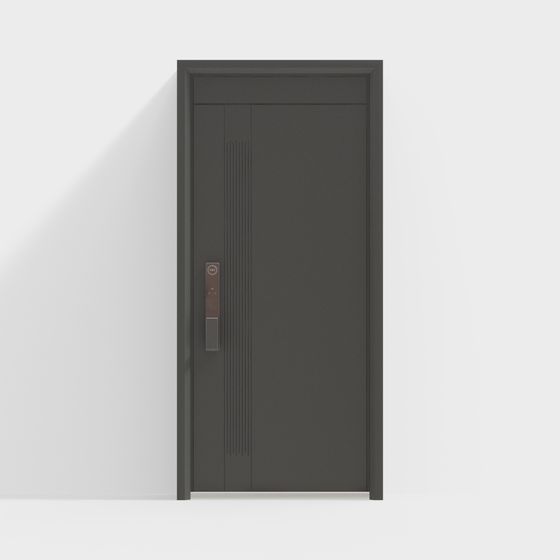 Minimalist Grey Door 3D Model Design