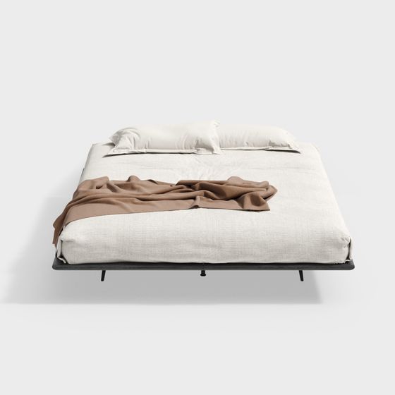 Elegant Minimalist Bed 3D model