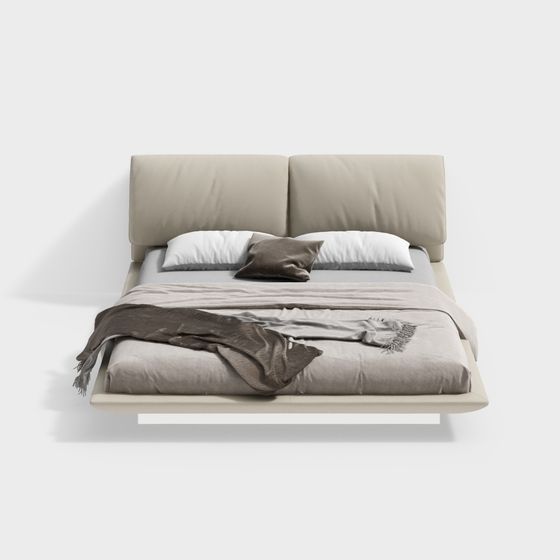 Elegant Minimalist Bed 3D model Design