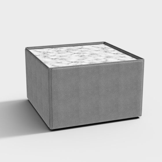 Gray Leather Storage Box 3D model