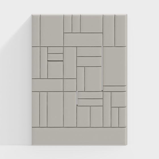 Low Poly Grey Wall 3D model