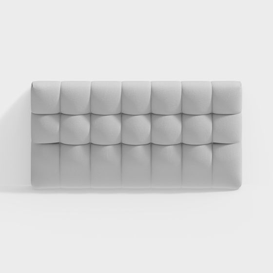 Soft Package Headboard 3D Model in White