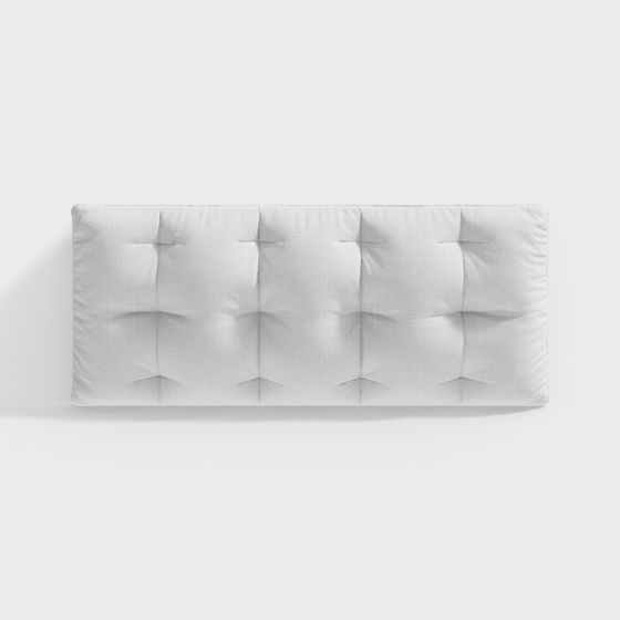 Headboard Soft Package 3D Model in Gray