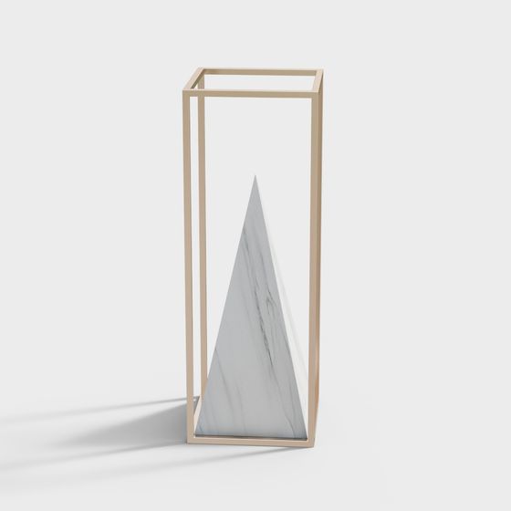 Low Poly Marble Triangle Frame 3D model