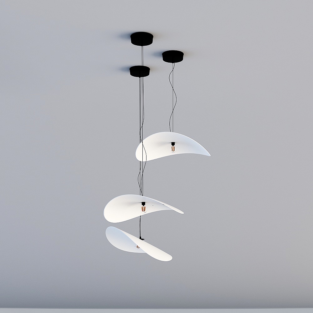 Elegant Low-Polygon Ceiling Light 3D model