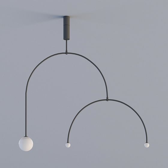 Elegant Modern Ceiling Light 3D model