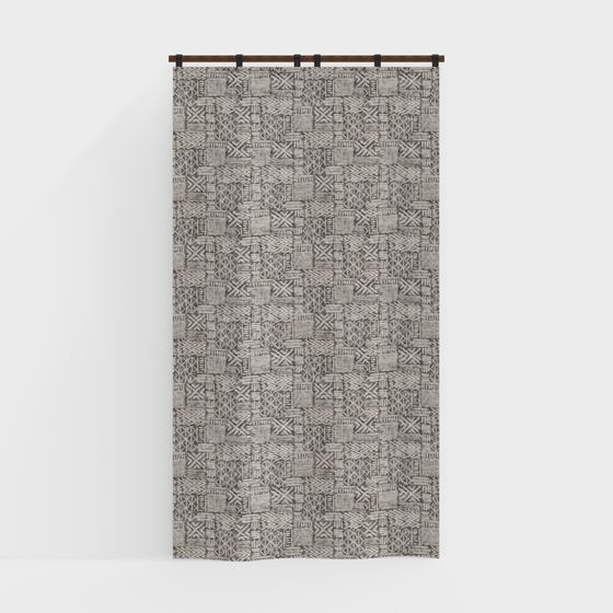 African Tribal Pattern Curtain 3D Model