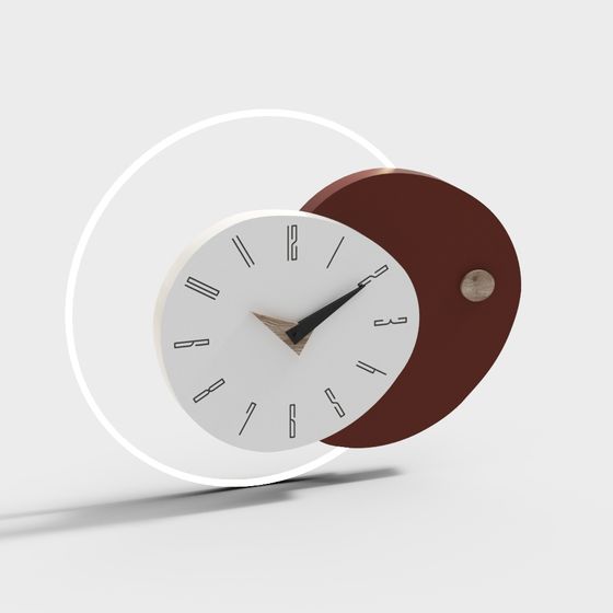 Stylish Minimalist 3D Clock Model for Modern Interiors