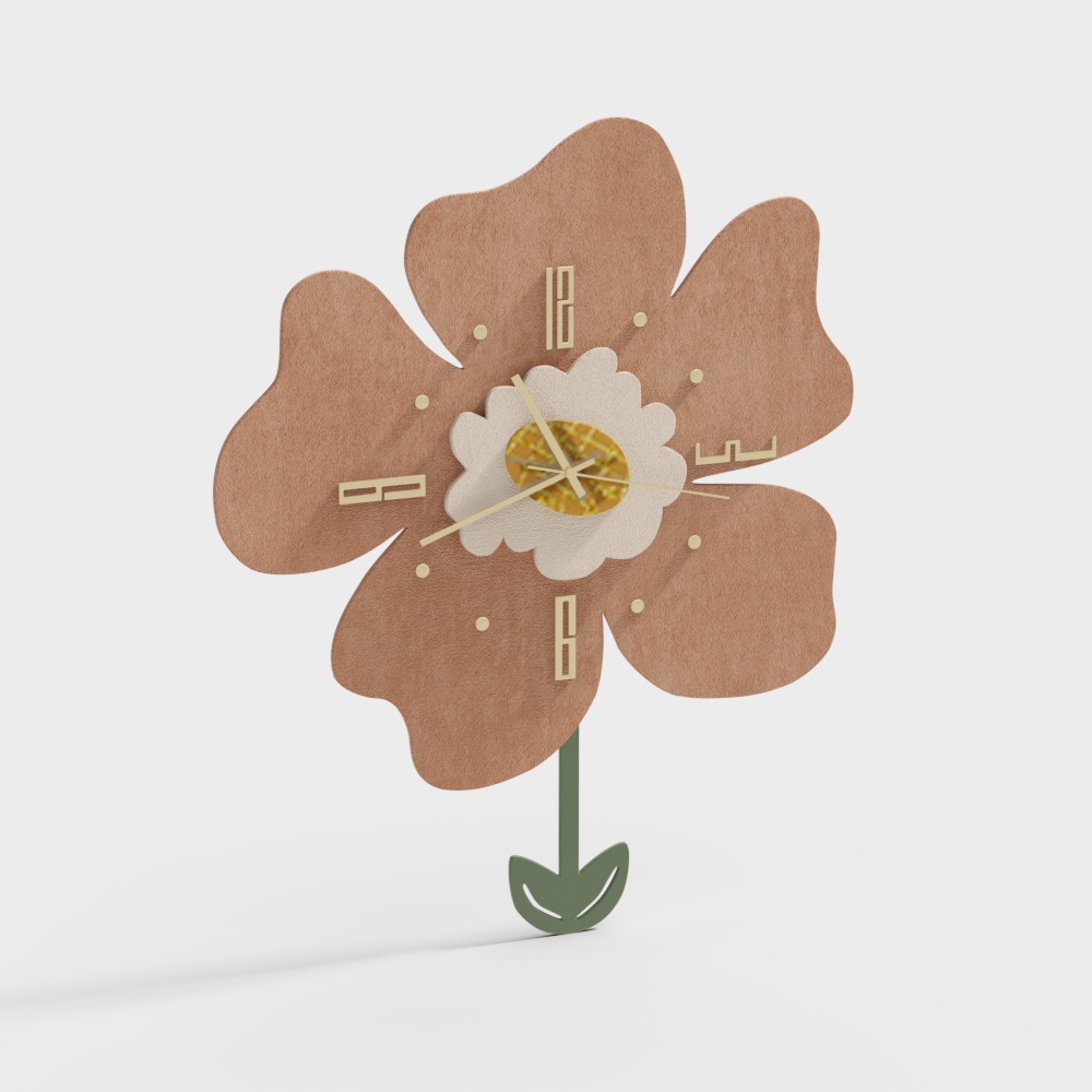 Floral Timepiece 3D model