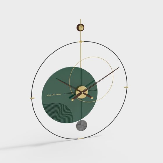 Elegant Low-Poly Clock 3D model
